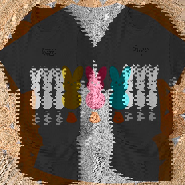 カラフルなマシュマロバニーのうんち Tシャツ 高齢者への贈り物