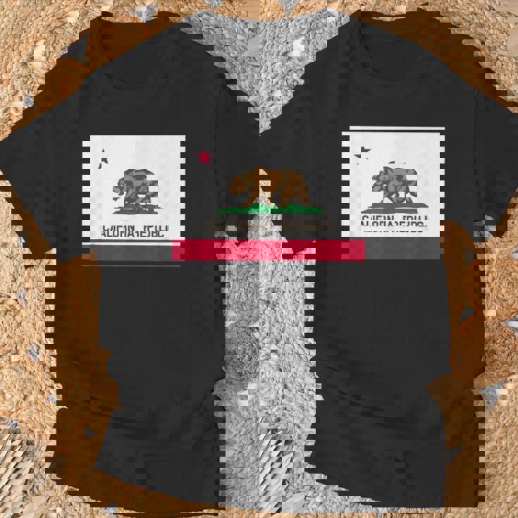 カリフォルニア州「ベアリパブリック」州旗 Tシャツ 高齢者への贈り物