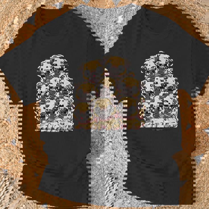 カワイイアニメ パグ 犬 キッズ ガールズ Tシャツ 高齢者への贈り物