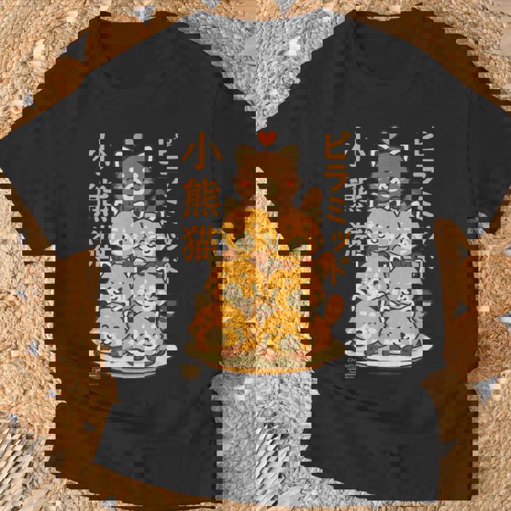カワイイレッサーパンダピラミッドアニメ日本語文字かわいい Tシャツ 高齢者への贈り物