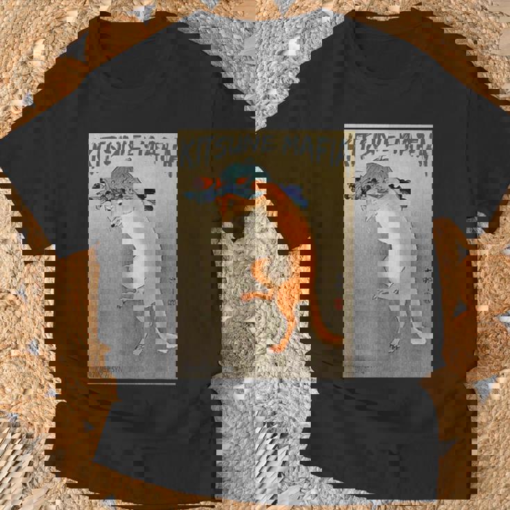 キツネマフィア アニメ 九尾狐魂 浮世絵 日本語 Tシャツ 高齢者への贈り物