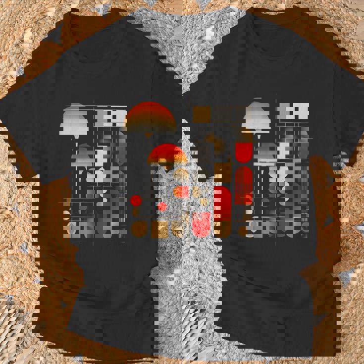 キノコ 幾何学 アート イラスト グラフィック キノコ Tシャツ 高齢者への贈り物