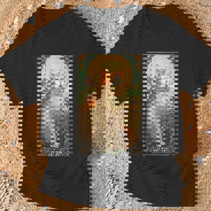 キャットタロットカード、サンタロットカード、アールヌーボーtシャツ Tシャツ 高齢者への贈り物