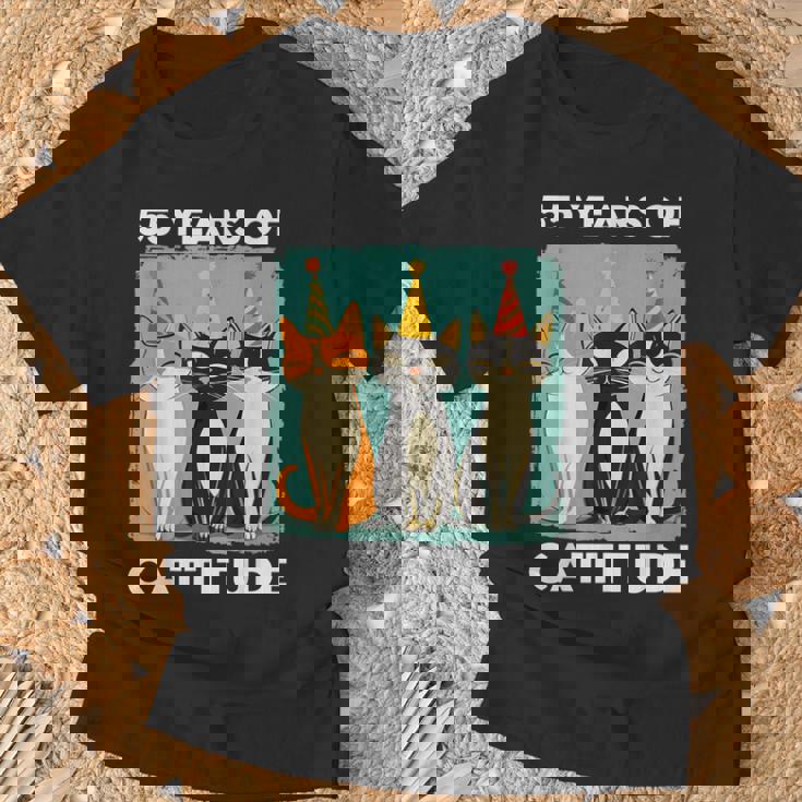 キャティチュード55歳 55歳の誕生日 猫好き 55歳 Tシャツ 高齢者への贈り物