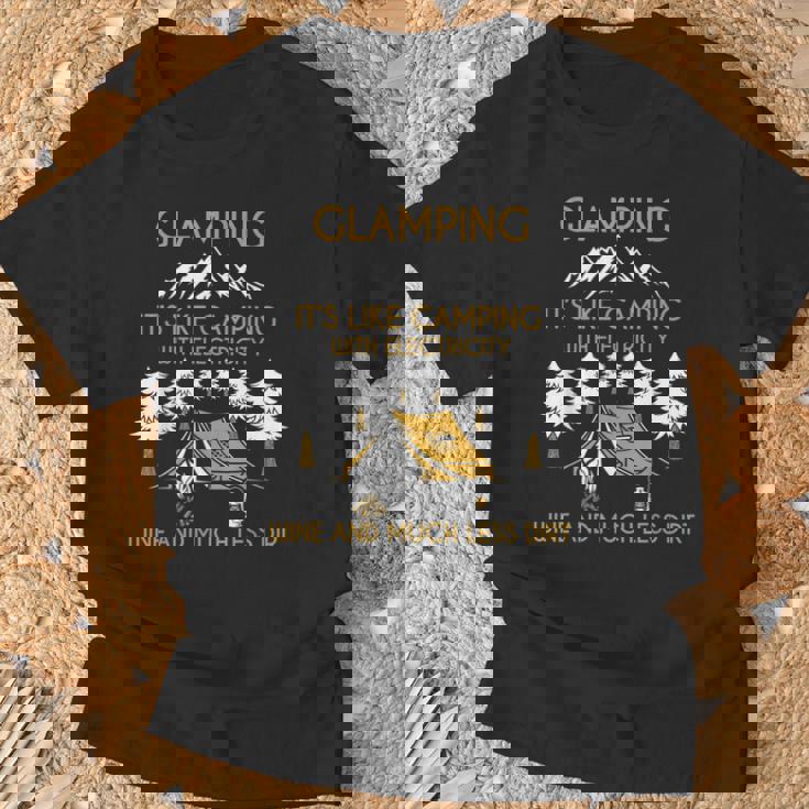 キャンパー ワインキャンプ ネイチャー グランピング キャンプテント Tシャツ 高齢者への贈り物