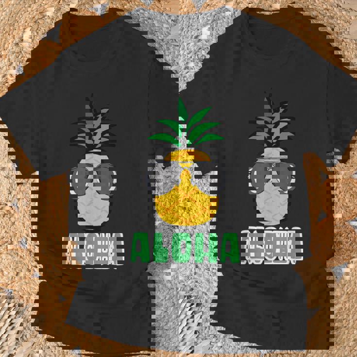 キュートなアロハパイナップルサングラス ハワイアンティキ Tシャツ 高齢者への贈り物