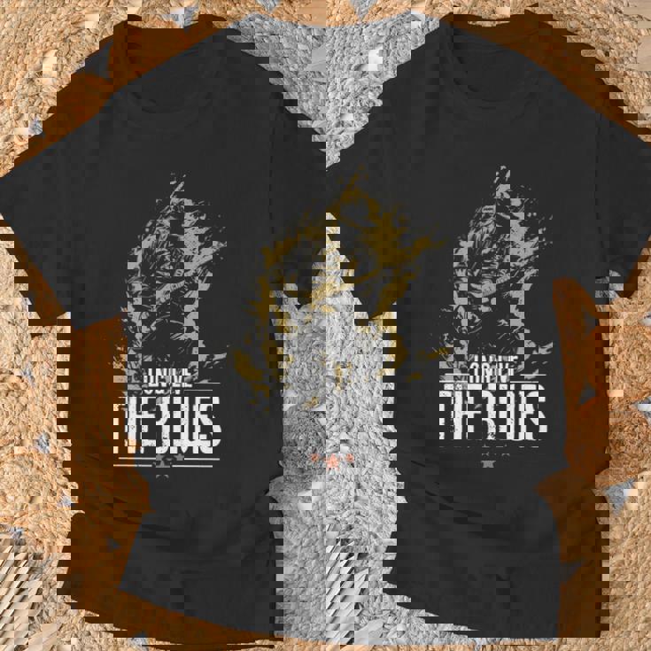 ギタリストのためのブルース・ミュージック・ギター ヴィンテージ 長袖tシャツ Tシャツ 高齢者への贈り物