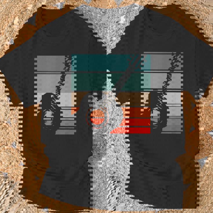 ギター レトロスタイル ビンテージ Tシャツ 高齢者への贈り物