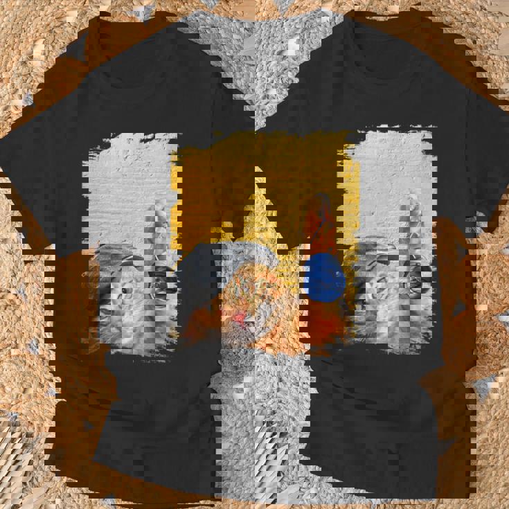 クラシックブルーヨーヨーの猫 Tシャツ 高齢者への贈り物