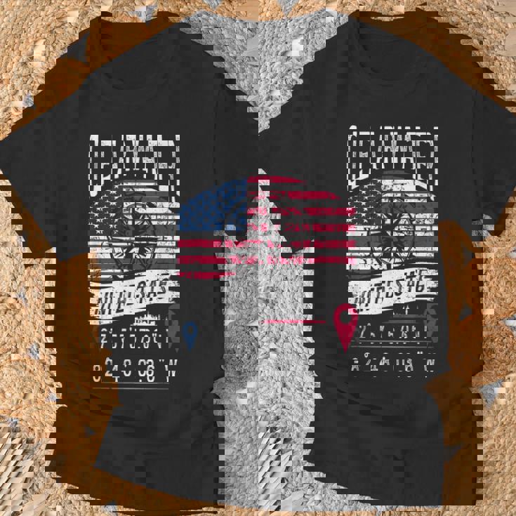 クリアウォーター アメリカ国旗 Gps座標 クリアウォーター Tシャツ 高齢者への贈り物