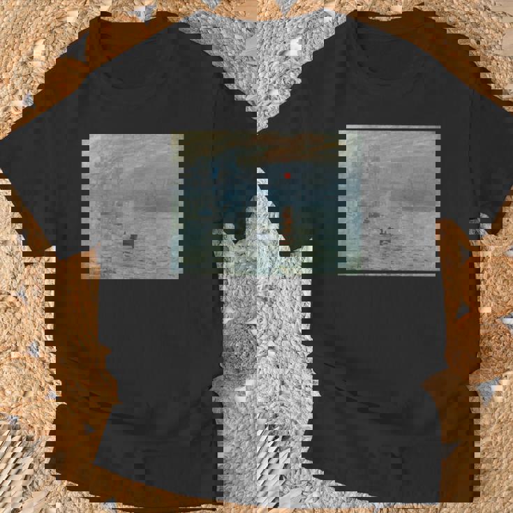 クロード・モネの印象、ソレイユ・レヴァント レトロtシャツ Tシャツ 高齢者への贈り物