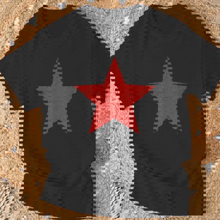 グランジ オルタナティブ アンティーク調 レッドスター 90年代ロックバンド音楽 Tシャツ 高齢者への贈り物