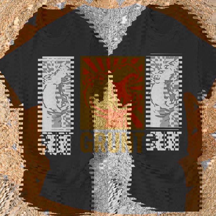 グラントカバアート – 面白い大胆な動物のカバ Tシャツ 高齢者への贈り物