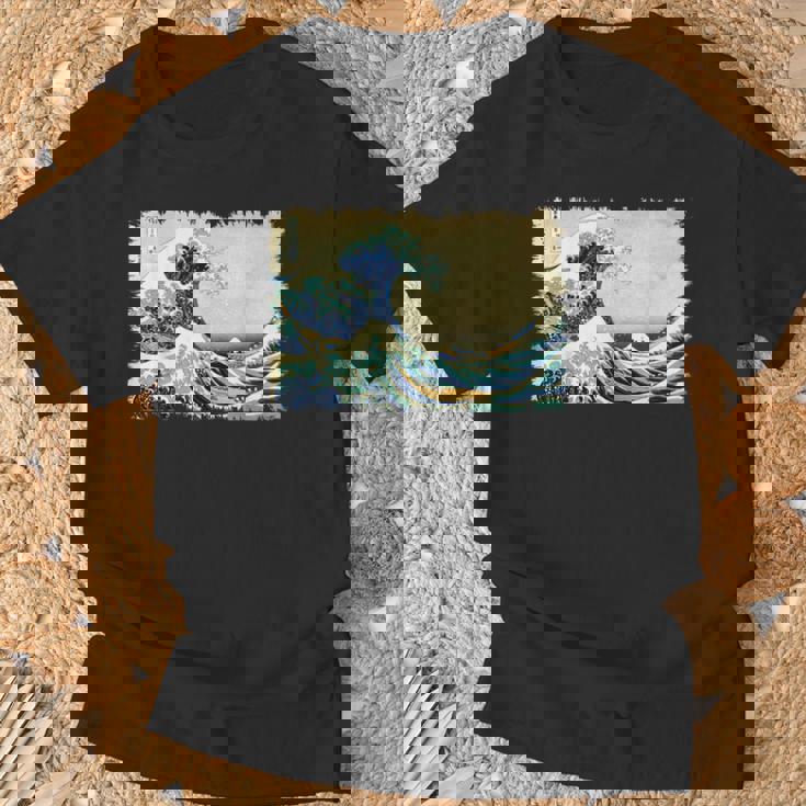 グレートウェーブ 葛飾北斎 名物 ヴィンテージアート おしゃれ Tシャツ 高齢者への贈り物