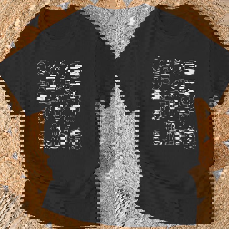 コーヒー柄 カフェイン エスプレッソ カプチーノ カフェインレス カフェ Tシャツ 高齢者への贈り物