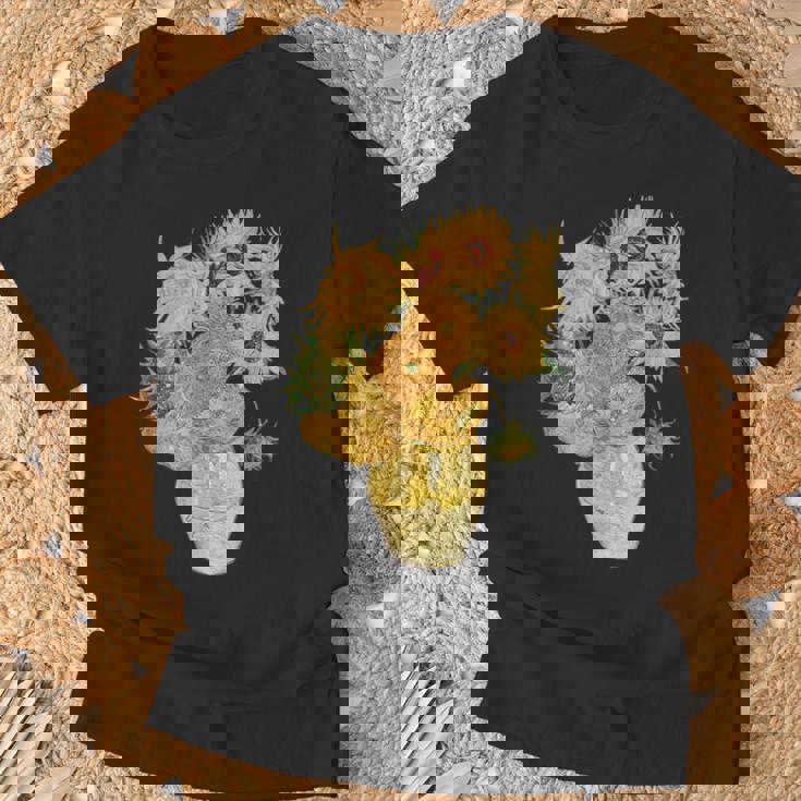 ゴッホ ひまわり 美的アート 鍬 絵画 グラフィック Tシャツ 高齢者への贈り物