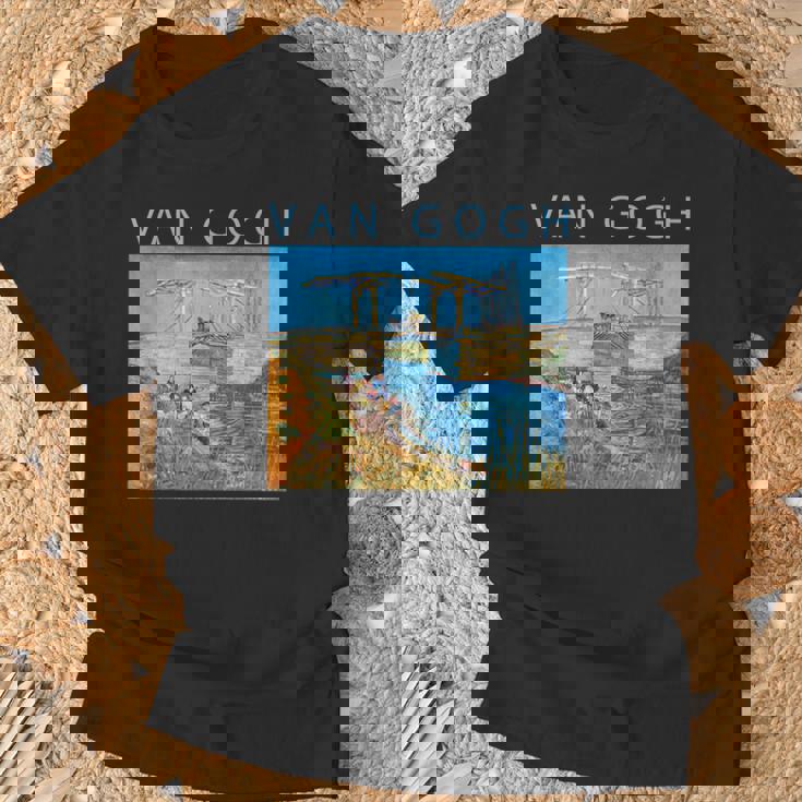 ゴッホ 面白いtシャツ アート アルルの跳ね橋 印象派 絵画 メンズ レディース 面白い 服 美術 油彩画 Tシャツ 高齢者への贈り物