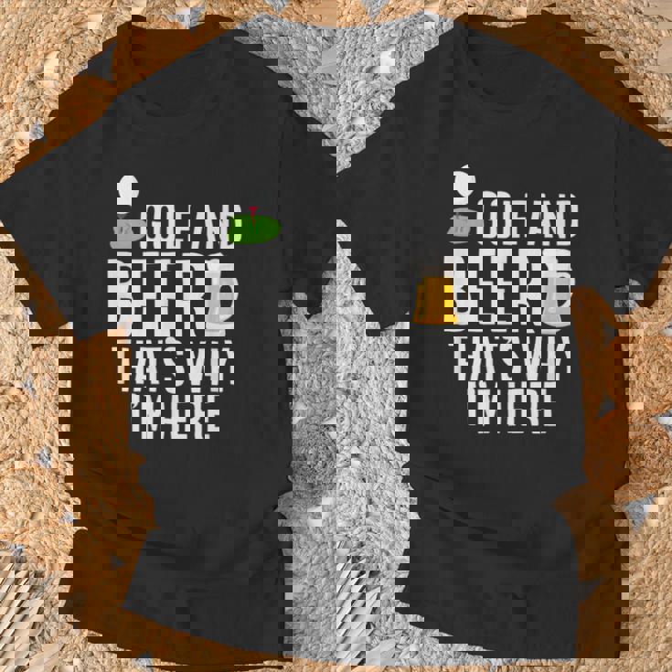 メンズ メンズ ゴルフウェア ゴルフとビール That's Why I'm Here Tシャツ 高齢者への贈り物