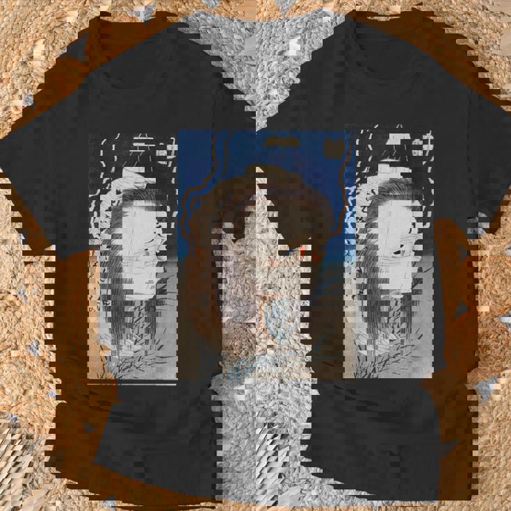 ゴースト 亡霊 霊魂 ファントム 葛飾北斎 日本美術 ハロウィン 妖怪 提灯お岩 百物語 お岩さん 百物語 Tシャツ 高齢者への贈り物