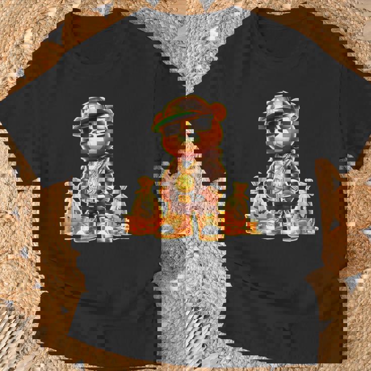 ゴールデンテディベア ボスマネーバッグ ゴールデンコイン&チェーン Tシャツ 高齢者への贈り物