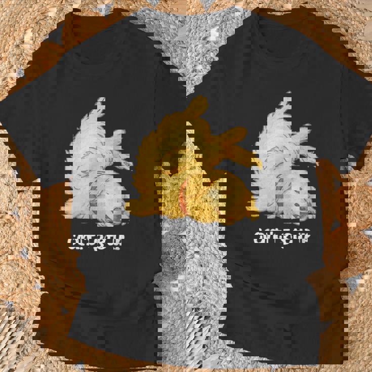 ゴールデンレトリバー ゴールデン 犬 Can't Get Up かわいい やる気スイッチ故障中 水彩 おもしろ 犬好き Tシャツ 高齢者への贈り物