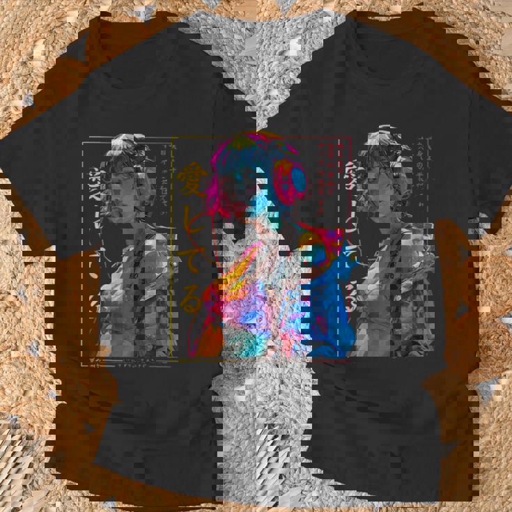 サイバーパンク・アニメ・ガール Tシャツ 高齢者への贈り物