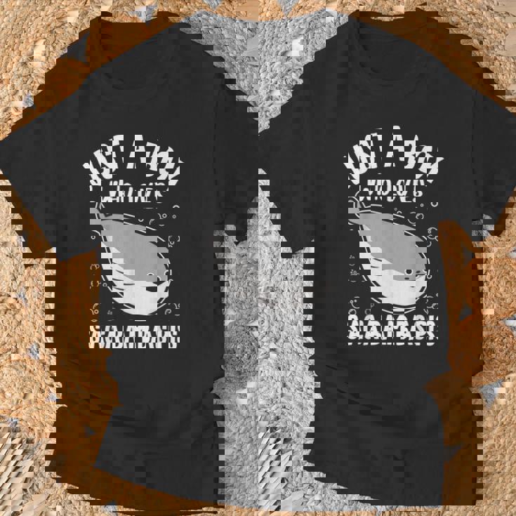 サカバンバスピスの面白い魚ミームが大好きなジャスト・ア・ボーイ Tシャツ 高齢者への贈り物