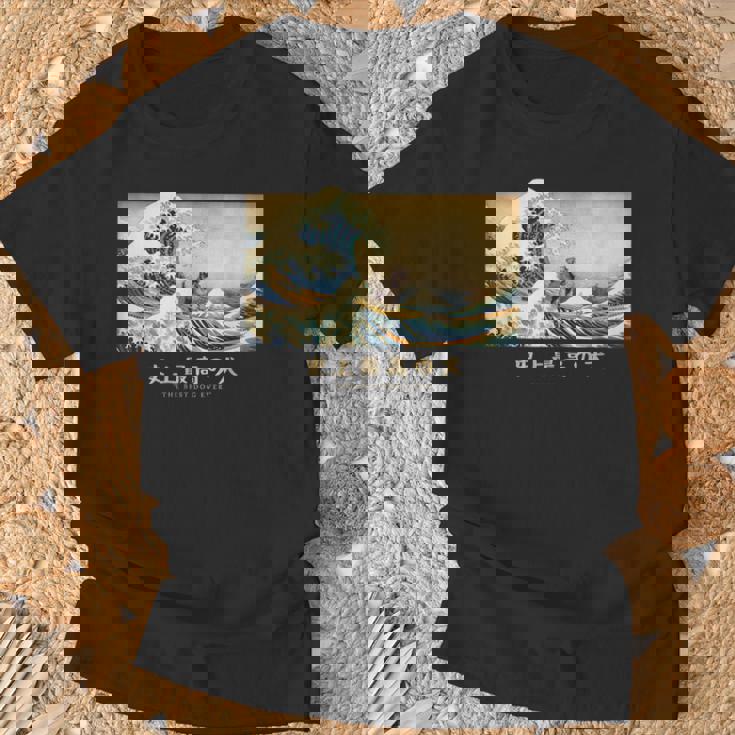 サーフィン ミニチュア シュナウザー 神奈川波 和 犬 面白い Tシャツ 高齢者への贈り物