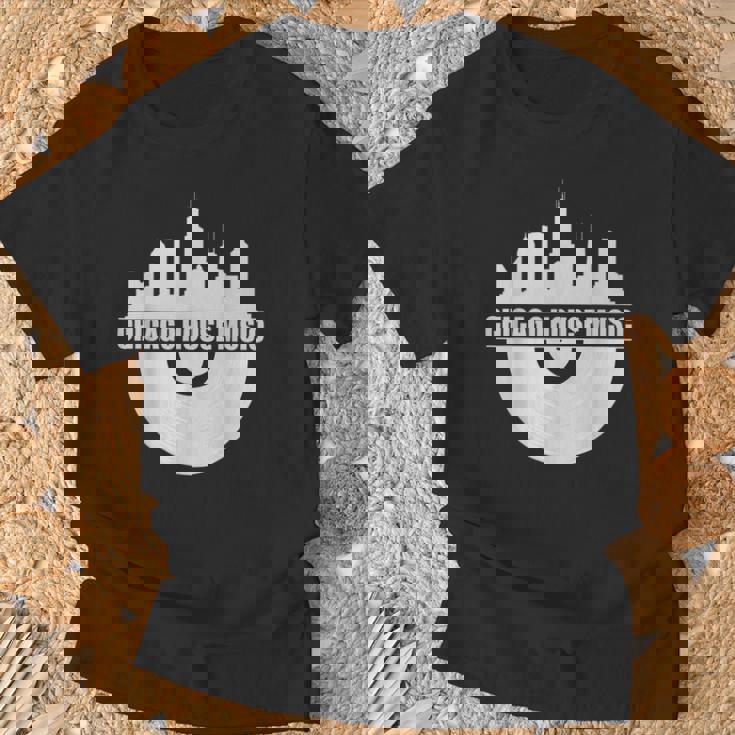 シカゴハウスミュージックシカゴスカイライン Edm Dj シカゴハウス Tシャツ 高齢者への贈り物