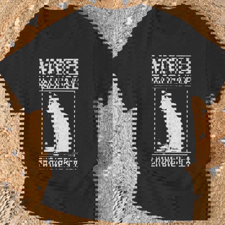 シュレディンガーの猫 指名手配の猫 死んで生きている 物理学 物理学者 Tシャツ 高齢者への贈り物