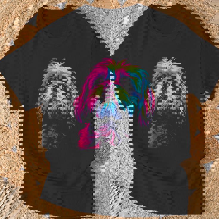 シーズー グラフィック ペット イラスト 犬 シーズー Tシャツ 高齢者への贈り物