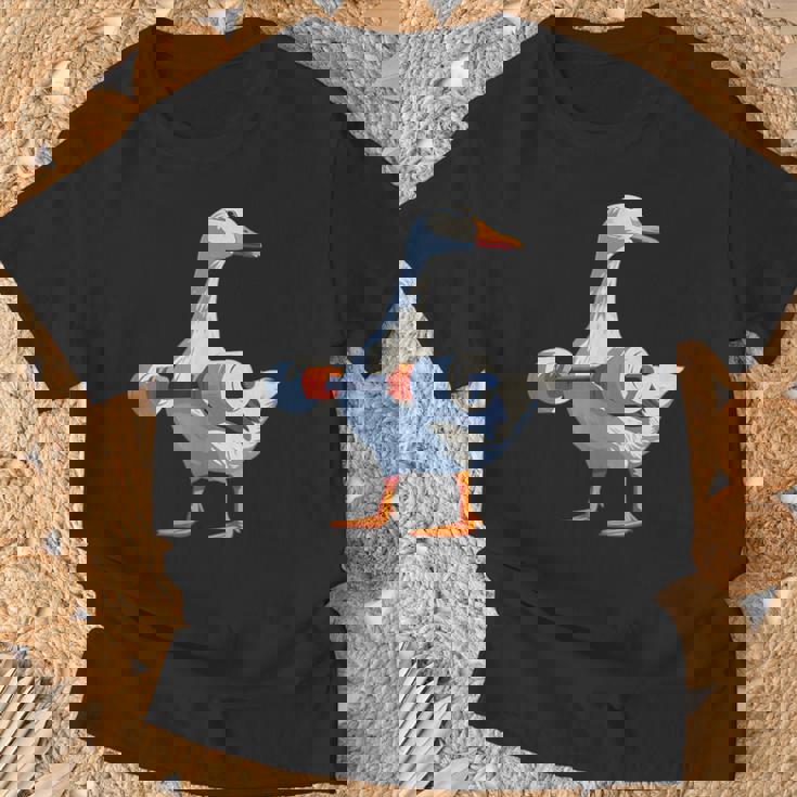 ジムダックグースウェイトリフティング ストロングコアワークアウト Tシャツ 高齢者への贈り物