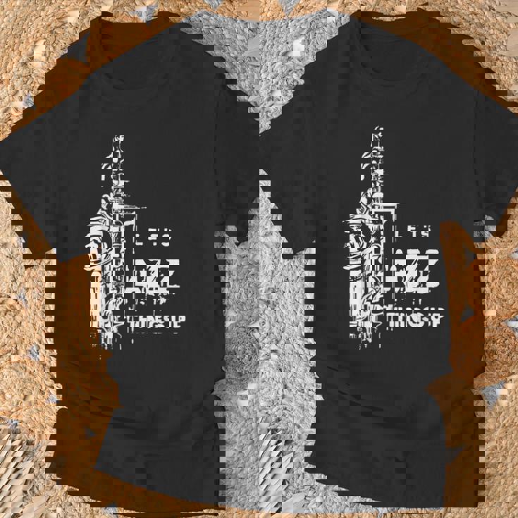 ジャズ・サックス レッツ・ジャズ・シング・アップlet's Jazz Thing Up Tシャツ 高齢者への贈り物