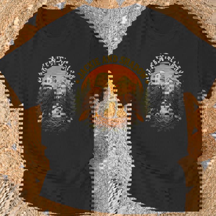 ジャッキーとシャドウ ハクトウワシビンテージ野生動物 自然 Tシャツ 高齢者への贈り物