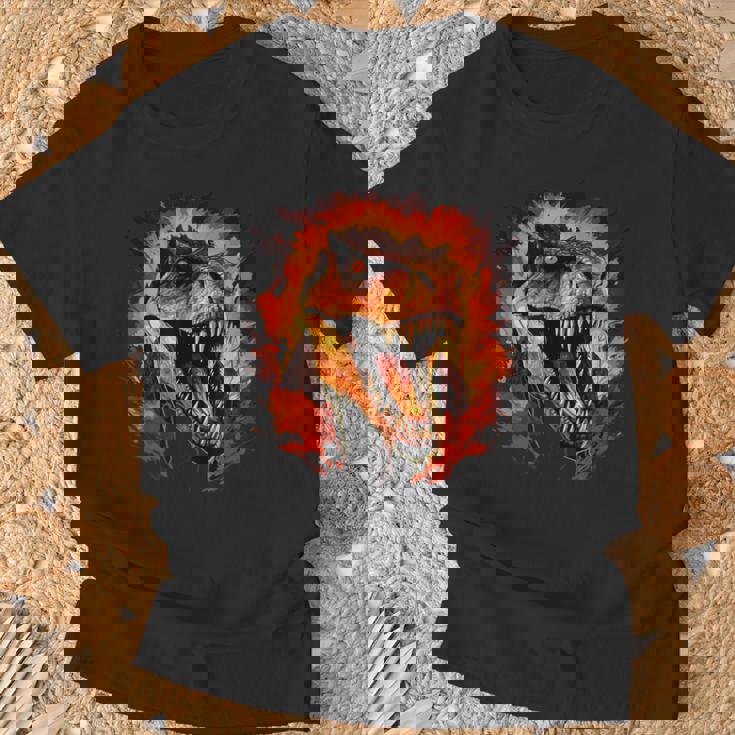 ジュラシックワールド ティラノサウルスレックス 恐竜の肖像画 Tシャツ 高齢者への贈り物