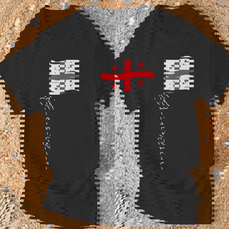 ジョージア シグネチャー フラッグ ポール エレガント 愛国的 ジョージア国旗 Tシャツ 高齢者への贈り物