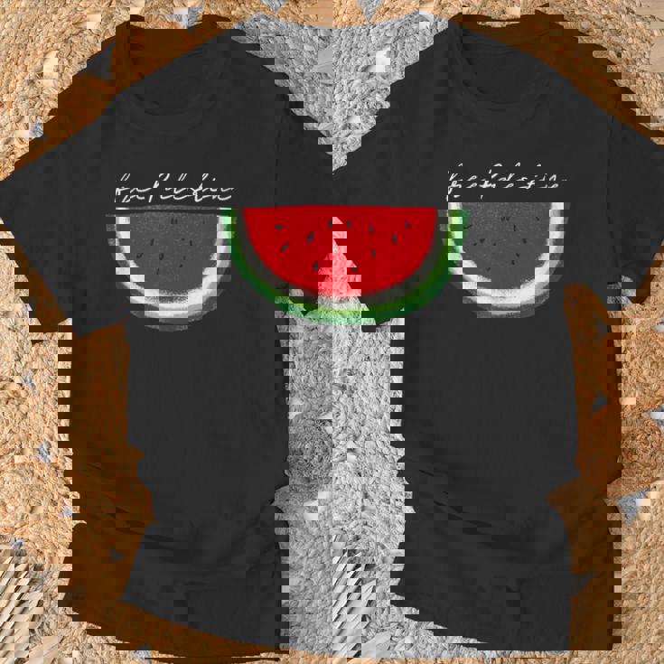 スイカ パレスチナ国旗 連帯 パレスチナ フリー Tシャツ 高齢者への贈り物