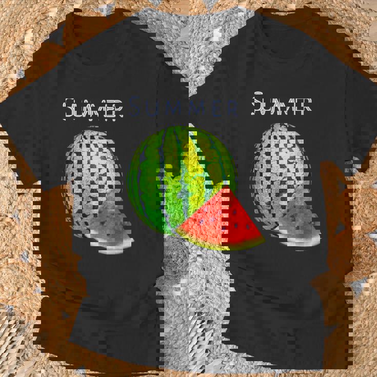 スイカ・夏【 サマータイム 】リゾート・夏 大好き／面白 イラスト Tシャツ 高齢者への贈り物