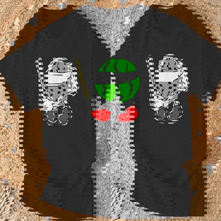 スイカ割り・夏 西瓜わり（すいかくん）【サマータイム】リゾート・夏 大好き／面白 イラスト Tシャツ 高齢者への贈り物