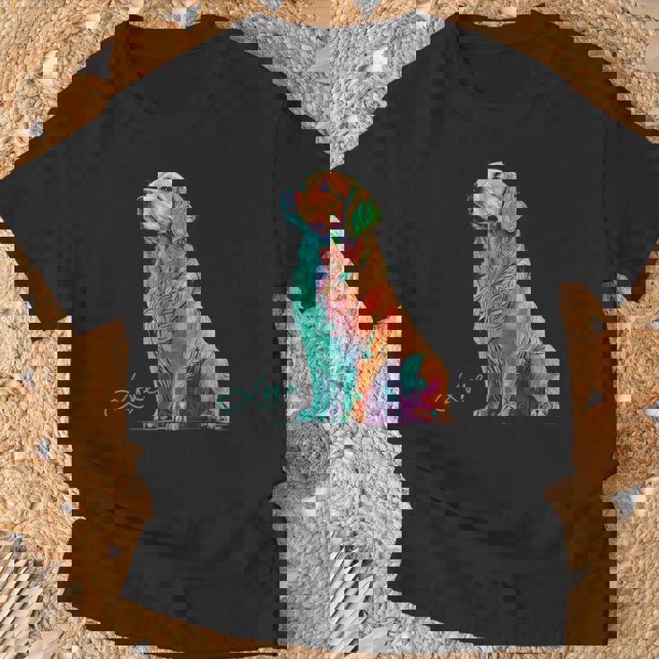 スウォッシュを持つゴールデンレトリバー、ゴールデンレトリバードッグ Tシャツ 高齢者への贈り物