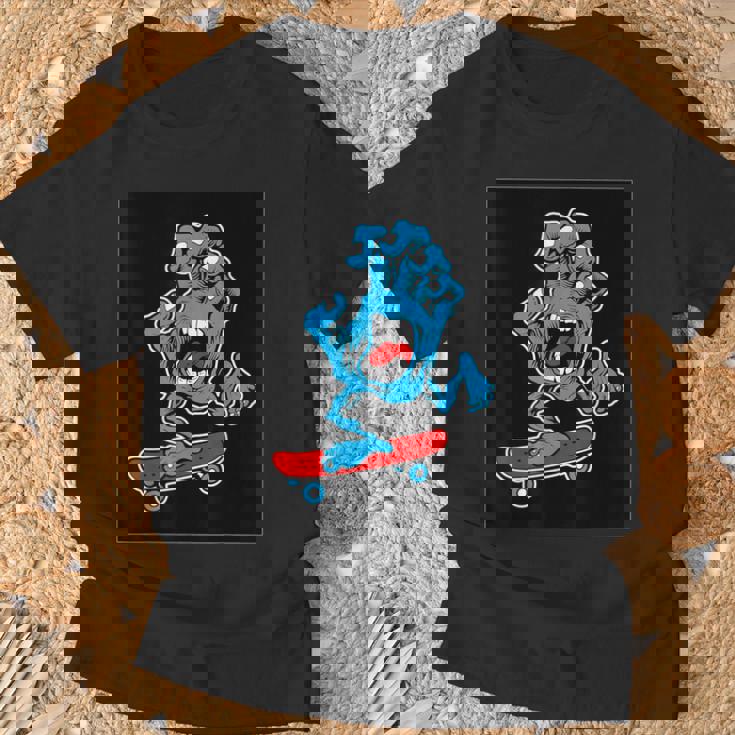 スクリーミング スケートボードハンド Tシャツ 高齢者への贈り物