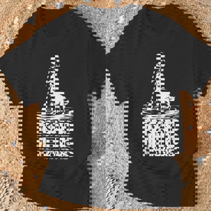 スタンドアップ パドリングボード ミーティングup 犬upボード パドリング Tシャツ 高齢者への贈り物