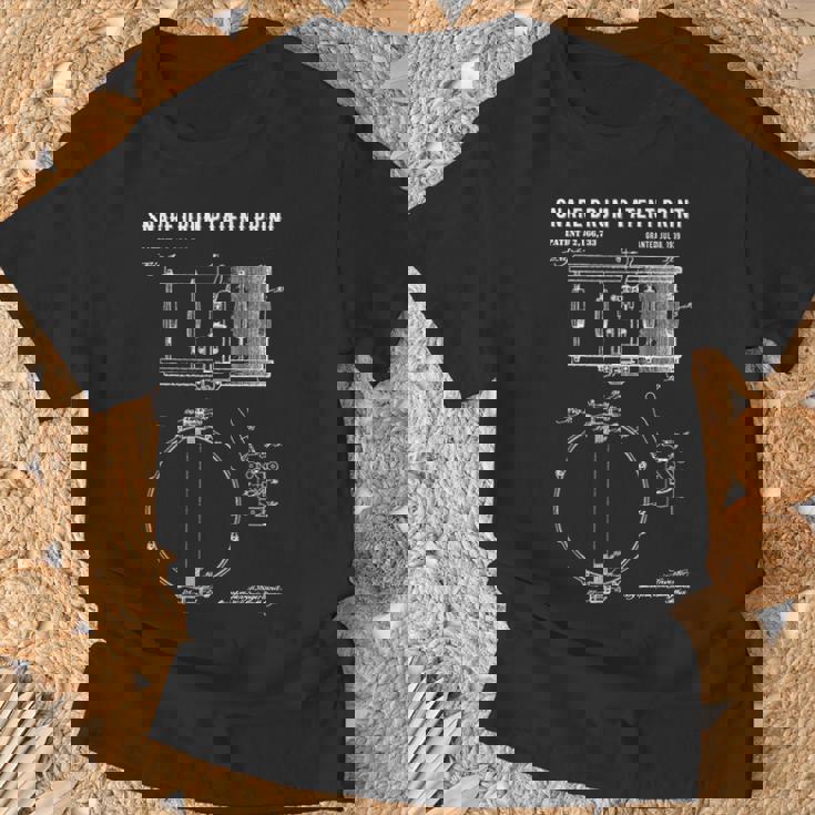 スネアドラム特許プリント 1939年 ビンテージ特許ミュージックアート Tシャツ 高齢者への贈り物