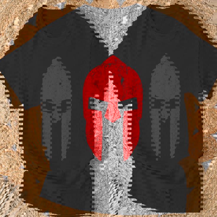スパルタ戦士ヘルメットジムモチベーションスパルタ古代ギリシャ Tシャツ 高齢者への贈り物