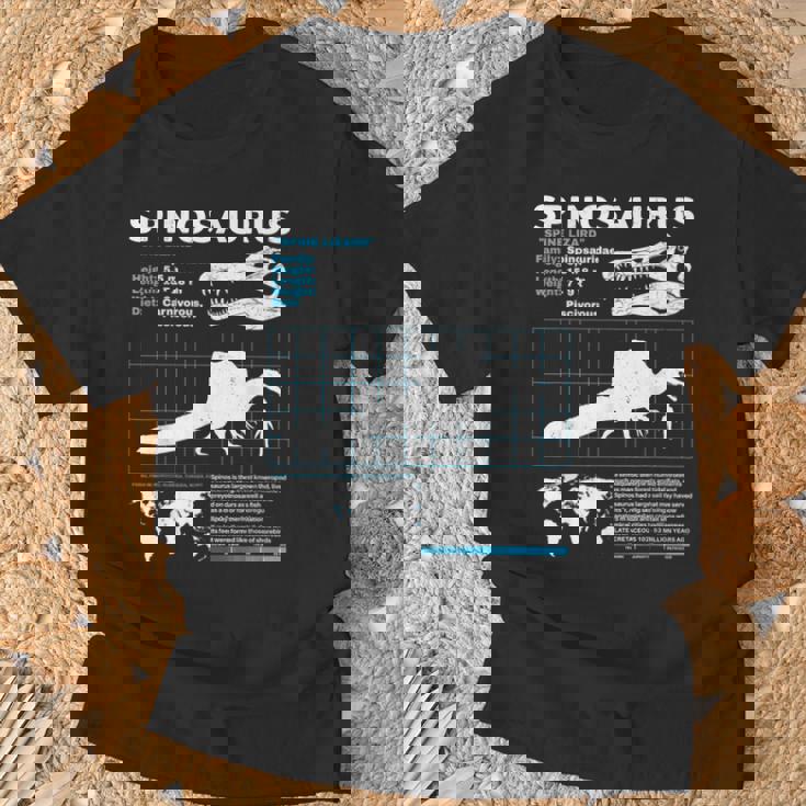スピノサウルスのファクトシート Tシャツ 高齢者への贈り物
