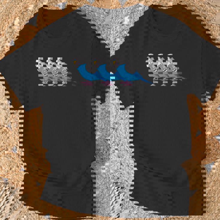 セキセイインコ鳥、セキセイインコ青い鳥 Tシャツ 高齢者への贈り物