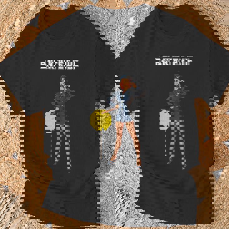 セクシー警察官、バックザブルーピンナップガール Tシャツ 高齢者への贈り物