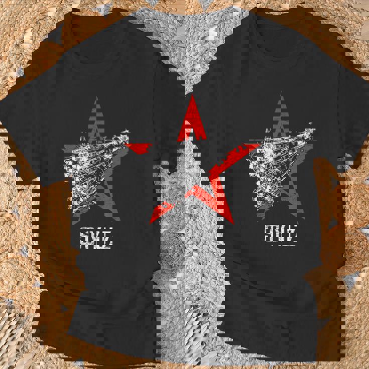 ソジュス・ロケット 宇宙ソビエト連邦 ロシア共産主義 Tシャツ 高齢者への贈り物