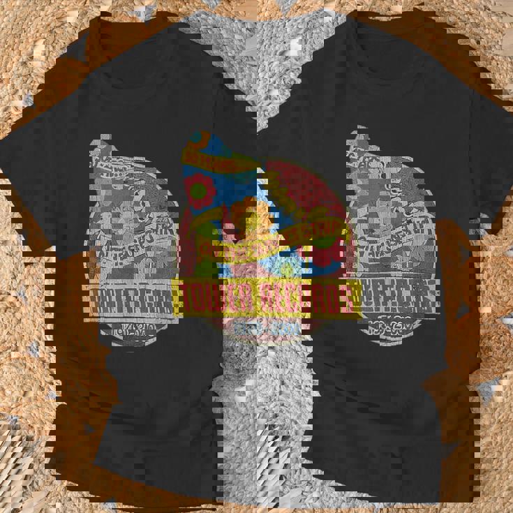 タワーレコード レトロ サンセット ブルバード ヴィンテージ 音楽 ハリウッド Tシャツ 高齢者への贈り物