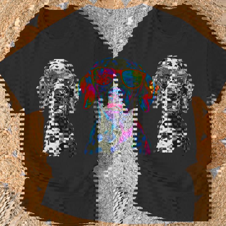 ダルメシアンとサングラスの犬 ダルメシアンが大好きです Tシャツ 高齢者への贈り物